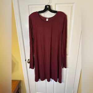 Old Navy Women's Long Sleeve Dress - Burgundy